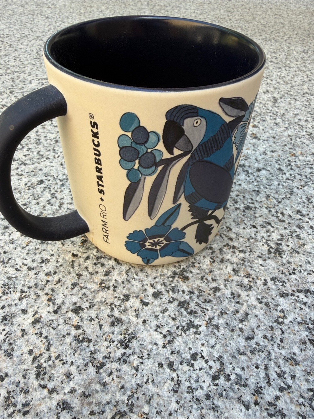 Starbucks Cream and Blue Toucan Ceramic Mug